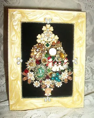 Vintage Jewelry Art Framed Christmas Tree  ***FREE SHIPPING*** 417 • $50