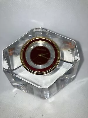 Vintage Crystal Villeroy & Boch Desk Table Clock Vintage Glass Clock • $12.99