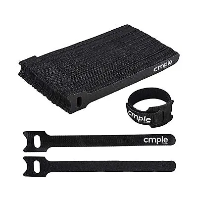 50PCS Reusable Cable Ties Velcro Adjustable Cord Organizer Rip-Tie 6-inch Black • $9.69