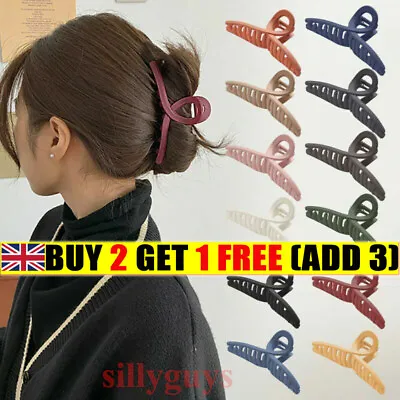 UK Hair Clips For Women Strong Large Traditional Clip Claw Jaw Clamp Grip Thick • £3.39