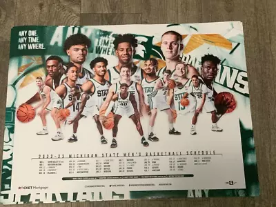 2022-2023 Michigan State Spartans Mens Basketball Schedule Poster IZZO FINAL 4 • $19.99