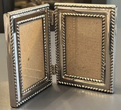 £12 • Buy Vintage Double Folding Silver Plated Photo Frame Glazed