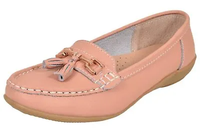 Women Loafer Leather Flat Ladies Casual Slider Low Wedge Work Moccasins Shoes • £15.83