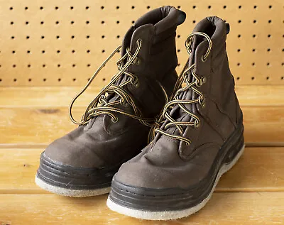 $45 • Buy  Hodgman Lakestream Brown Canvas Upper, Studded Felt Sole Wading Boots - Size 8