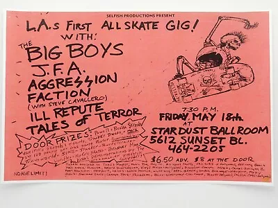 $14.95 • Buy Big Boys Jfa Aggression The Faction Stardust Ballroom Skate Punk Concert Poster