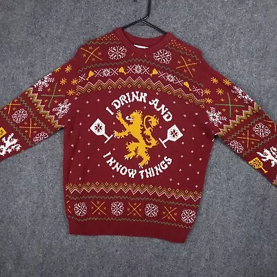 Game Of Thrones I Drink And I Know Things Ugly Christmas Sweater Size XL • $10.49