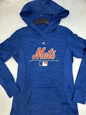 New York Mets Jacket Medium Women’s Majestic Authentic Hoodie Sweatshirt • $17.99