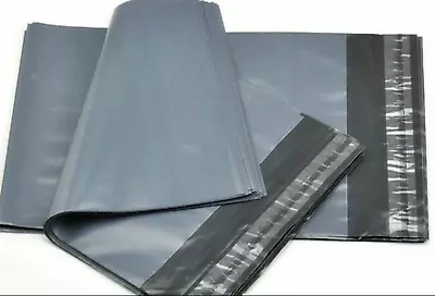 £6.89 • Buy 100 X 11 X 15.75  GREY PLASTIC MAILING BAGS SELF SEAL POSTAGE POST SACKS - NEW