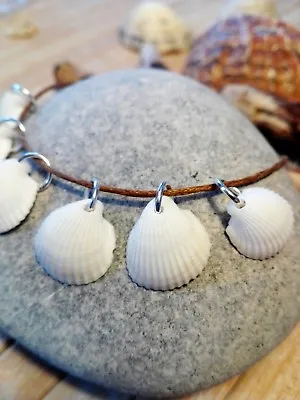 6 Natural Sea Shell Charms Pendants Beach Nautical Coastal Boho Jewellery Craft • £5.30