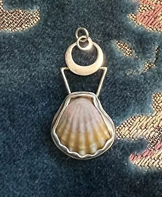 Hawaiian Sunrise Shell Pendant  Light Pastel Colors. Moon Style • $57