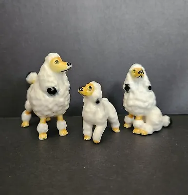 Vintage Ceramic Miniature Poodles Family  Figurines Japan Hegan Renaker? 3pc • $26.73