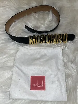 Moschino Redwall Black Leather Belt Vintage • $150