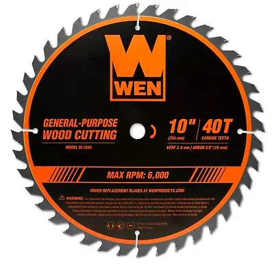 Woodworking Saw Blade For Miter Table Saws 10 Inch 40 Tooth Carbide Tipped NEW • $18.49