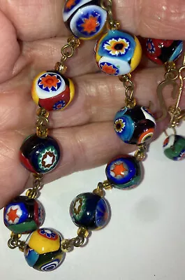 Fabulous Colorful Vintage Murano Glass Bead Necklace • $29.99