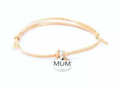 Mum Message Disc Charm Cord Friendship Wish Bracelet (20 Colours To Choose From) • £1.75