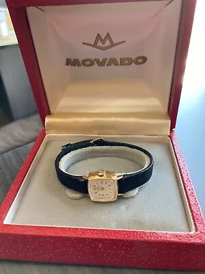 Vintage Movado Watch 14Kt Yellow Gold -Original Box-Engraved.-Working Condition • $350