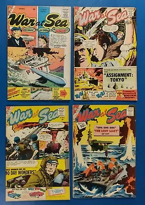 WAR AT SEA Vol 2 #32 #36 #38 #42 1959 Charlton War Comic 1959 - 60S COMIC LOT • $11