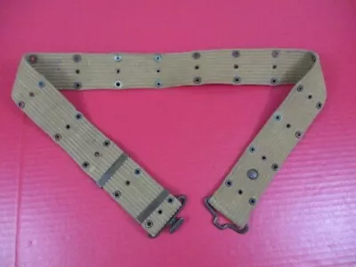 WWI US Army M1912 Khaki Canvas Pistol Belt - Non-Mills - LONG 1918 - NICE #2 • $49.99