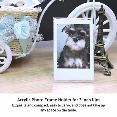 L Shape Clear Photo Frame Holder Free Standing Portrait For Instax Mini 25/50s/9 • £4.20