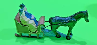 Folk Art Village Man Woman Couple Horse Sleigh Resin Decor Doll House Christmas • $10