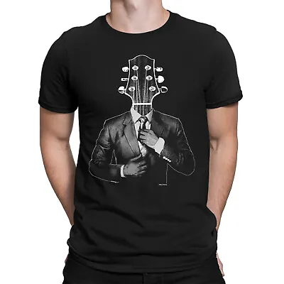 Mens GUITAR HEAD T-Shirt Organic Music Guitarist Suit Funny Christmas Gift Retro • £8.99