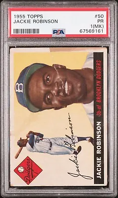 1955 Topps #50 Jackie Robinson PSA 1(MK) PR HOF! • $279.99