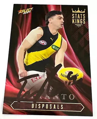 Richmond Tigers Tim Tarranto Signed 2024 Stats Kings Select Afl Footy Stars Card • $14.99