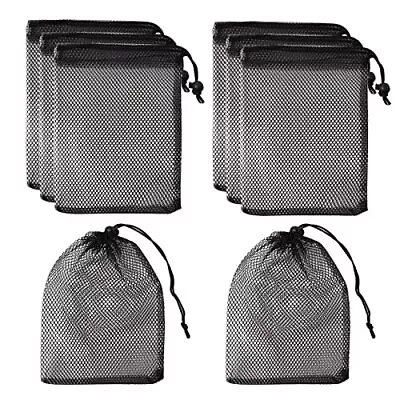 16 Pieces Black Mesh Bags Drawstring Laundry Bags5.5 X 7.5 Inch Nylon Mesh Bags • $14.60