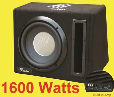 10 Inch Active Amplified Subwoofer Bass Box 1600watts Easy Install + WIRING KIT • $139.50