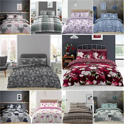 New 4Pc Duvet Cover Printed Reversible Bedding With Matching Sheet & Pillowcases • £14.49