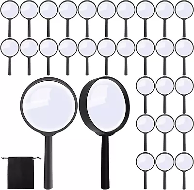 Elcoho 48 Pack Handheld Magnifier Plastic Magnifying Glass For Reading Jewelry H • $33.69