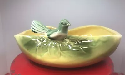 Vintage McCoy Planter Bowl With Yellow Green Bird MCM Farmhouse  • $25