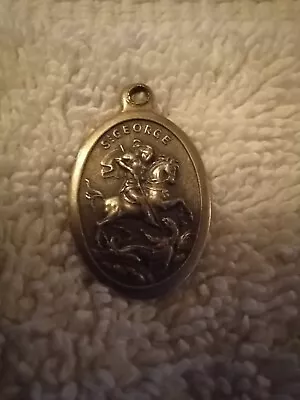 Vintage Silver Catholic St. George Pendant • $15