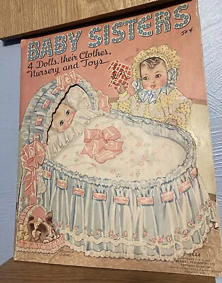 Original Vintage Baby Sisters Uncut Paper Dolls 1938 Merrill Co Mary Lou Bby Sue • $45.99