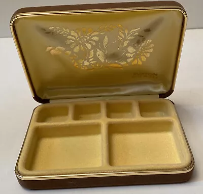 Vintage MCM Buxton Travel Jewelry Box Case Gold Interior Brown Exterior • $9.99