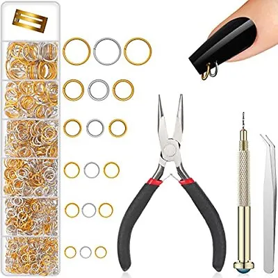 1014 Pieces Nail Art Dangle Charm Piercing Tool Hand Drill Nail Charms 6 Size... • $26.24