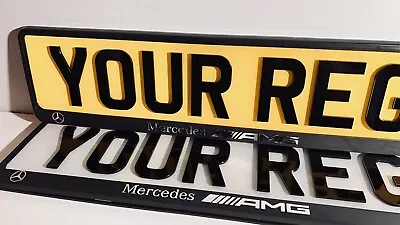 2x MERCEDES AMG 3D PREMIUM License Plate Frame SurroundsHolder MOT Approved HQ • $22.40