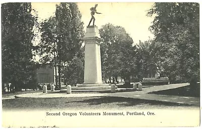 Portland Or Second Oregon Volunteers Monument Antique Postcard Undivided • $8.99