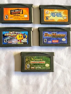 5 Five Games Lot Set Gameboy Advance Nintendo GBA Tony Hawk Shrek Pacman Duel • $19.99