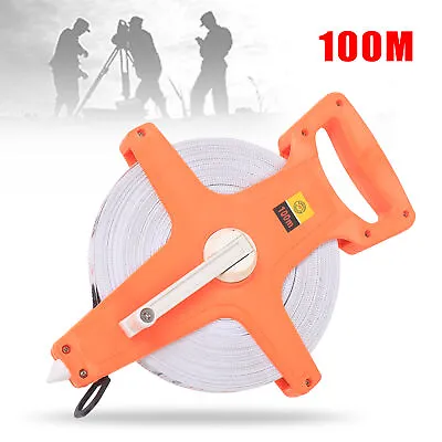 100M/330FT Long Open Reel Fiberglass Tape Measure ABS Inch Metric Scale • $31.01