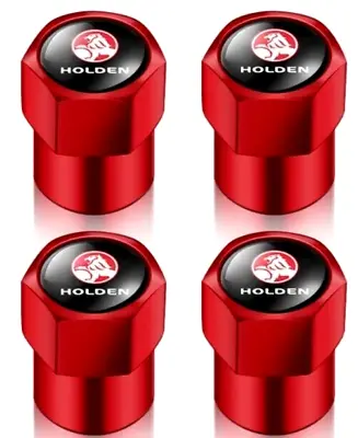 Hol Hex Red Tyre Valve Caps Fits Holden Commodore HSV - 4pcs - Free Post • $8.85