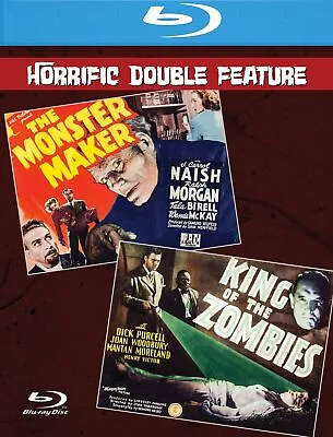 THE MONSTER MAKER & KING OF THE ZOMBIES Double Feature Blu-ray Classic Horrors • $19.99