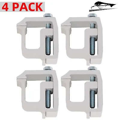 4 PCS Truck Cap Topper Camper Shell Mounting Clamps Heavy Duty Aluminum Silver • $18.29