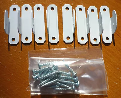 (5 PAIRS) Vintage White Curtain Rod Brackets W/ Screws • $9.65