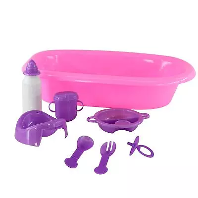 BiBi Doll Bath & Feeding Set Doll Milk Bottle Potty Dummy And Spoon Toy • £9.39