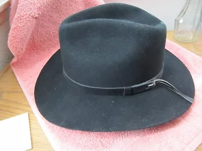 Vintage Stetson Mallory Western Style Black Hat Size 7 1/8th • $100