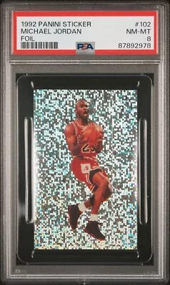 Michael Jordan 1992 Panini Sticker # 102 PSA 8 • $125