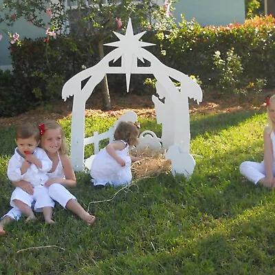 AU Nativity Scene Set - Easy Assembly Christmas Holy Decor White PP Lawns • $32.09