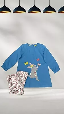 Ex Baby Boden Supersoft Applique Dress & Legging Set In Bright Bunnies (Defect) • £9.38