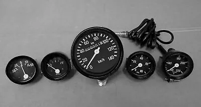 $33.67 • Buy Willys MB Jeep Ford CJ GPW Gauges Kit- Speedometer Kmph Temp Oil Fuel Ampere
